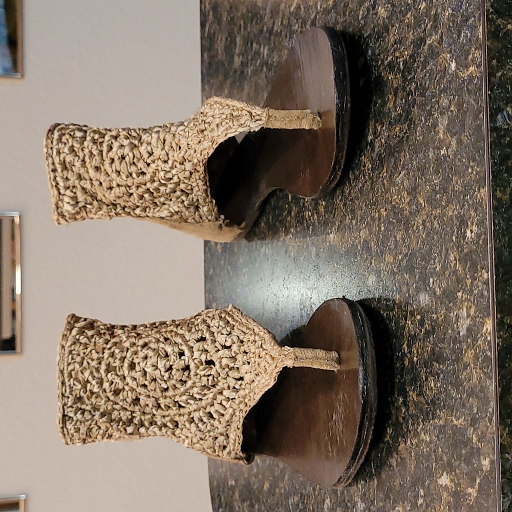 Tan crochet sandals from target